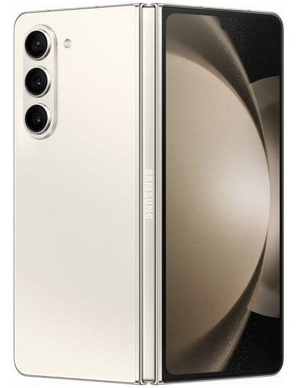 Mira esta imagen del teléfono celular Samsung Z Fold5 innovador y moderno